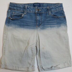 Arizona Jean Shorts Youth 12 Denim Blue Color Fade Adjustable Waist Bermuda Boys